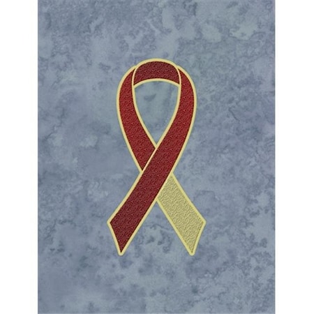 Carolines Treasures Carolines Treasures AN1218CHF Burgundy and Ivory Ribbon for Head and Neck Cancer Awareness Canvas House Flag Size - 28 x 40 In. AN1218CHF